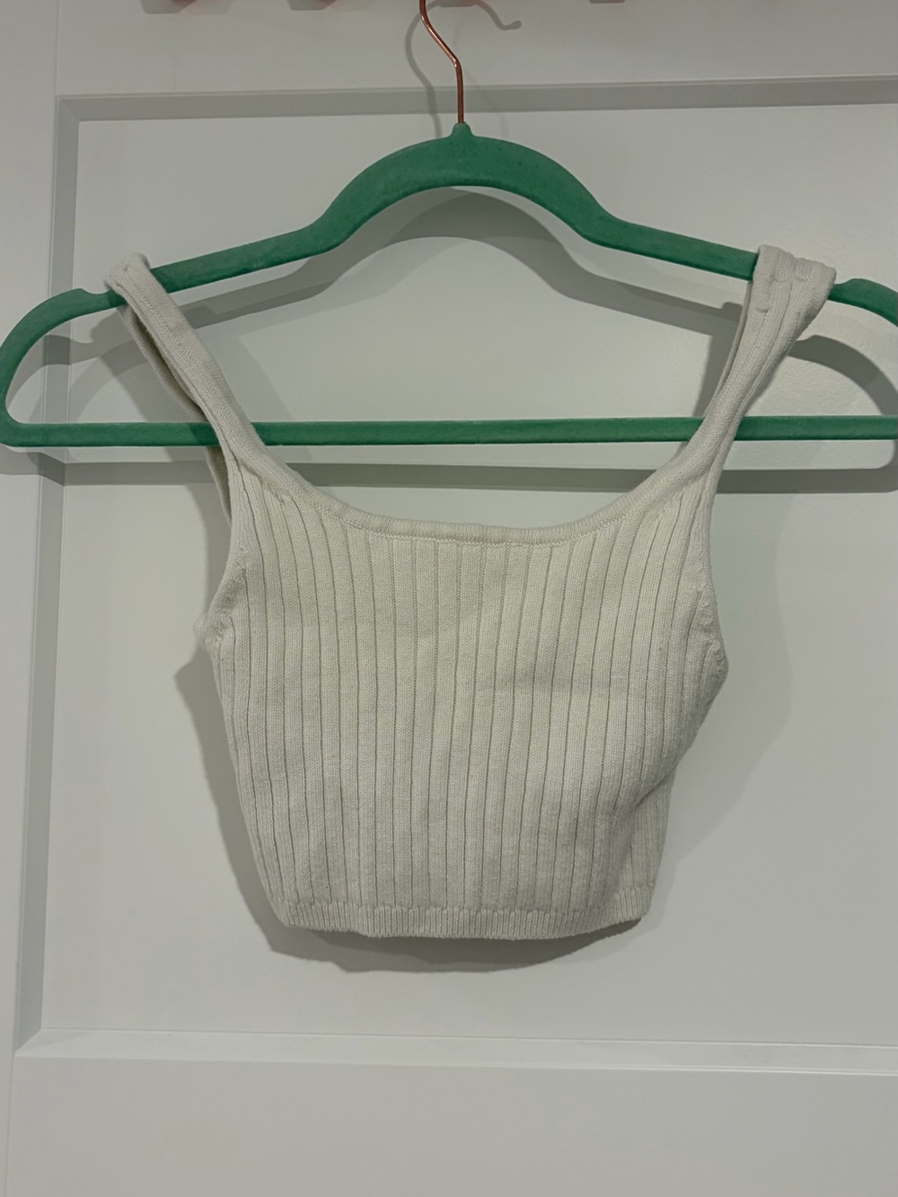 Wilfred Cream Ribbed Knit Cropped Tank 🤍
